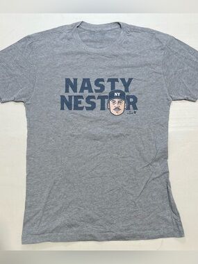 Gray 'Nasty Nestor' Graphic Crewneck T-Shirt